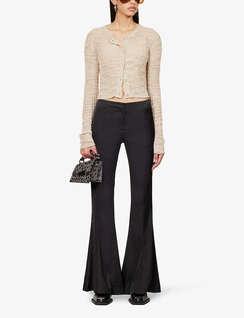 Acne Studios Pippen Flared-leg Low-rise Stretch-woven Trousers 2 Acne Studios Pippen Flared-leg Low-rise Stretch-woven Trousers - Image 2