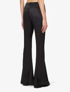 Acne Studios Pippen Flared-leg Low-rise Stretch-woven Trousers 8 Acne Studios Pippen Flared-leg Low-rise Stretch-woven Trousers -Reis Clothing Shop R04184385 BLACK ALT03