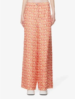 Versace Wide-leg Mid-rise Silk Trousers -Reis Clothing Shop R04185118 FUXIAIVORY ALT02
