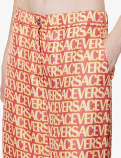 Versace Wide-leg Mid-rise Silk Trousers -Reis Clothing Shop R04185118 FUXIAIVORY ALT04