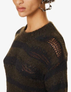 Acne Studios Kermelina Striped Knitted Midi Dress -Reis Clothing Shop R04185155 CHARCOALGREYBLACK ALT04