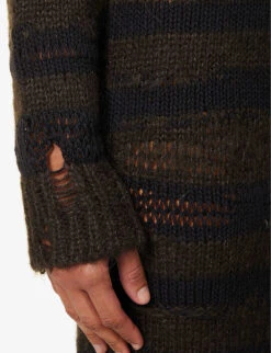 Acne Studios Kermelina Striped Knitted Midi Dress -Reis Clothing Shop R04185155 CHARCOALGREYBLACK ALT05