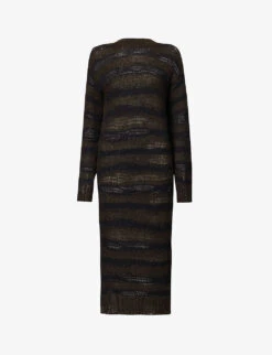 Acne Studios Kermelina Striped Knitted Midi Dress