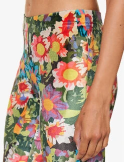 Flo Floral-print Straight-leg Mid-rise Stretch-woven Trousers -Reis Clothing Shop R04185233 MULTI ALT04