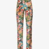 Flo Floral-print Straight-leg Mid-rise Stretch-woven Trousers
