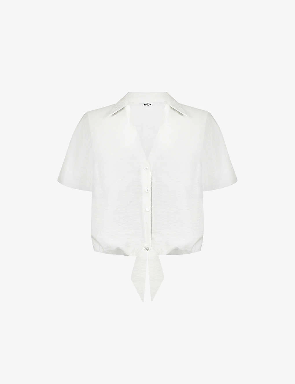 Flutter-sleeve Self-tie Relaxed-fit Woven Shirt 1 Flutter-sleeve Self-tie Relaxed-fit Woven Shirt