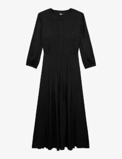 THE KOOPLES Pleated-front Woven Midi Dress