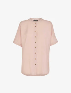 Whistles Maisie Shirred-sleeve LENZING™ Viscose-blend Blouse