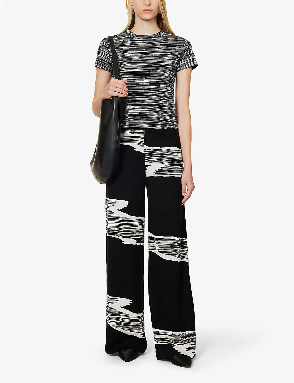 Missoni Space Dye Patterned Regular-fit Wide-leg Wool Trousers 2 Missoni Space Dye Patterned Regular-fit Wide-leg Wool Trousers - Image 2