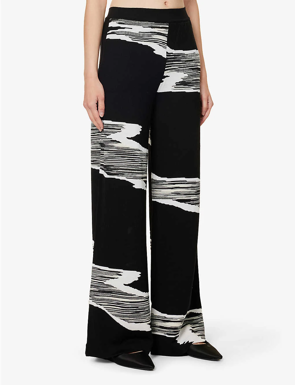 Missoni Space Dye Patterned Regular-fit Wide-leg Wool Trousers 3 Missoni Space Dye Patterned Regular-fit Wide-leg Wool Trousers - Image 3