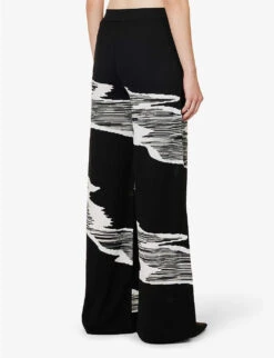 Missoni Space Dye Patterned Regular-fit Wide-leg Wool Trousers 9 Missoni Space Dye Patterned Regular-fit Wide-leg Wool Trousers -Reis Clothing Shop R04188299 BLACKWHITE ALT03