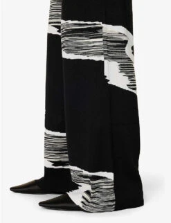 Missoni Space Dye Patterned Regular-fit Wide-leg Wool Trousers 11 Missoni Space Dye Patterned Regular-fit Wide-leg Wool Trousers -Reis Clothing Shop R04188299 BLACKWHITE ALT05