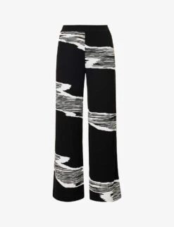 Missoni Space Dye Patterned Regular-fit Wide-leg Wool Trousers