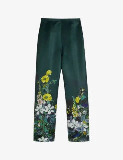 Ted Baker Aikaat Floral-print Tapered-leg Mid-rise Woven Trousers