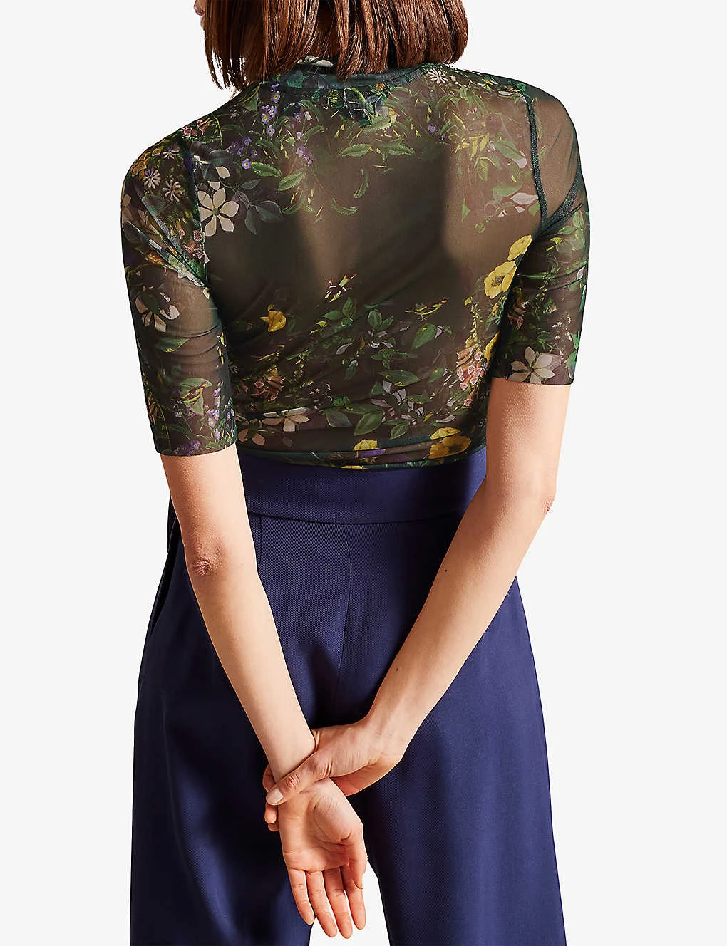 Ted Baker Gorgee Floral-print High-neck Stretch-recycled Polyester Top 3 Ted Baker Gorgee Floral-print High-neck Stretch-recycled Polyester Top - Image 3