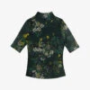 Ted Baker Gorgee Floral-print High-neck Stretch-recycled Polyester Top