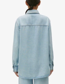 CLAUDIE PIERLOT Calisto Loose-fit Long-sleeve Woven Shirt -Reis Clothing Shop R04189873 DENIMJEAN ALT03