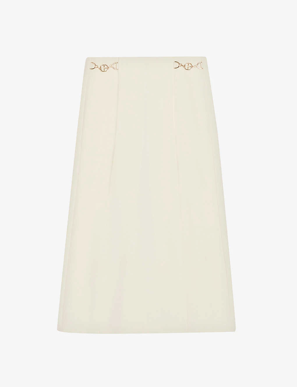 CLAUDIE PIERLOT Saule Chain-embellished Flared-cut Stretch-woven Midi Skirt 1 CLAUDIE PIERLOT Saule Chain-embellished Flared-cut Stretch-woven Midi Skirt