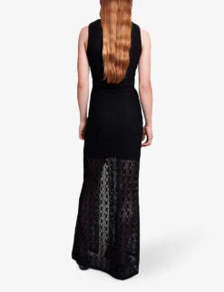 Maje Raiserane Cut-out Stretch-woven Maxi Dress 8 Maje Raiserane Cut-out Stretch-woven Maxi Dress -Reis Clothing Shop R04190235 NOIRGRIS ALT03