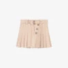 Maje Jumita Button-embellished Pleated Cotton Mini Skirt