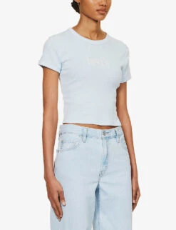 Levis Ringer Logo-print Cotton-jersey T-shirt -Reis Clothing Shop R04191377 BABYSERIFLOGOOMPH ALT02