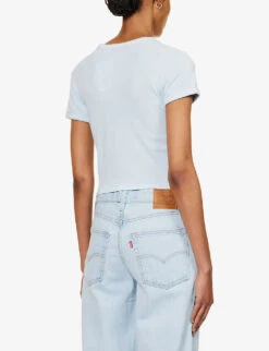 Levis Ringer Logo-print Cotton-jersey T-shirt -Reis Clothing Shop R04191377 BABYSERIFLOGOOMPH ALT03