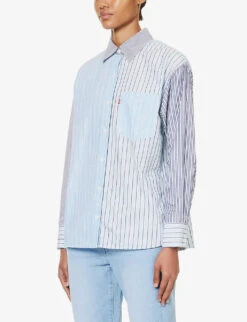 Levis Nola Striped Cotton Shirt 7 Levis Nola Striped Cotton Shirt -Reis Clothing Shop R04191386 LORELAISTRIPEOMPHA ALT02