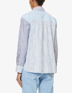 Levis Nola Striped Cotton Shirt 8 Levis Nola Striped Cotton Shirt -Reis Clothing Shop R04191386 LORELAISTRIPEOMPHA ALT03