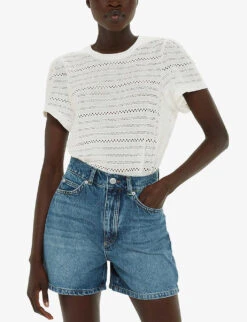 Whistles Broderie Puff-sleeve Relaxed-fit Stretch-cotton Top 7 Whistles Broderie Puff-sleeve Relaxed-fit Stretch-cotton Top -Reis Clothing Shop R04191513 CREAM ALT02