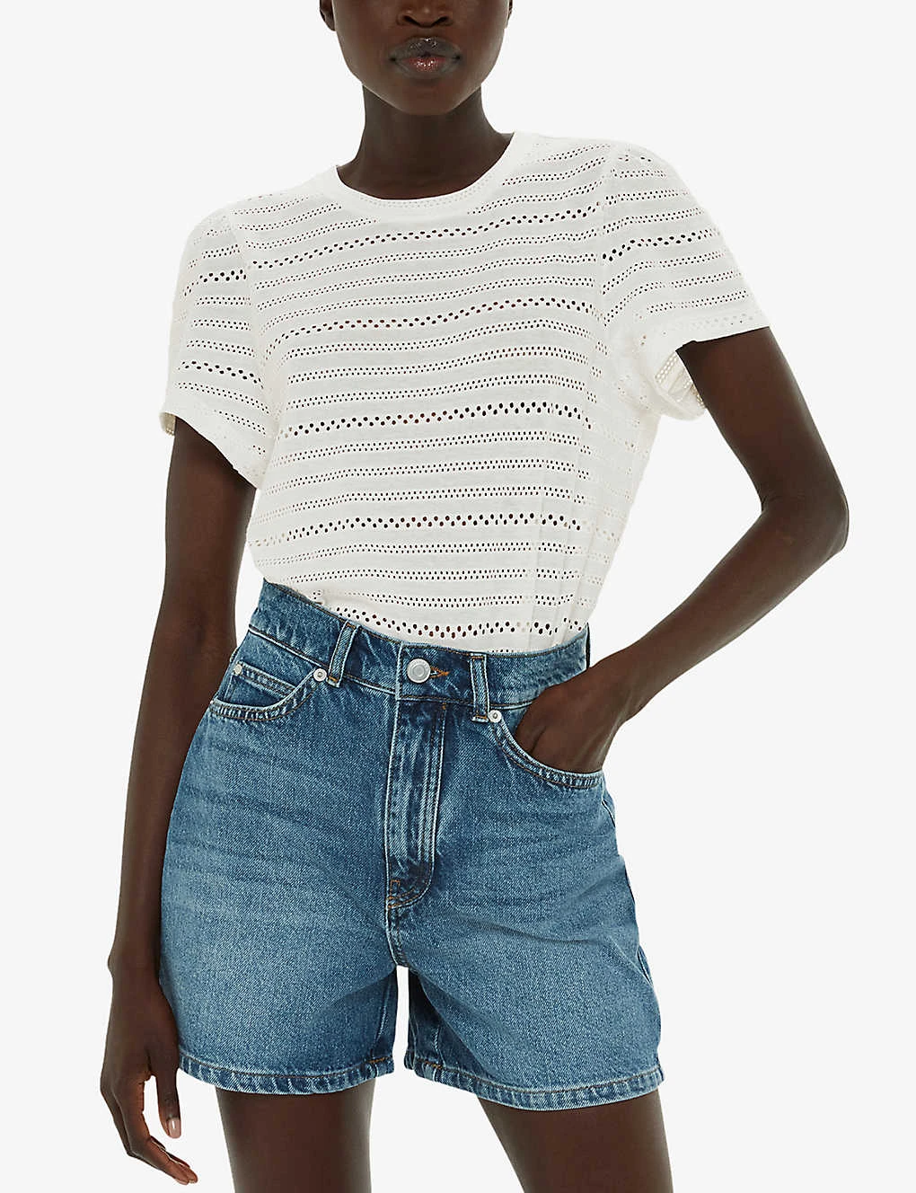 Whistles Broderie Puff-sleeve Relaxed-fit Stretch-cotton Top 3 Whistles Broderie Puff-sleeve Relaxed-fit Stretch-cotton Top - Image 3