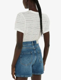 Whistles Broderie Puff-sleeve Relaxed-fit Stretch-cotton Top 8 Whistles Broderie Puff-sleeve Relaxed-fit Stretch-cotton Top -Reis Clothing Shop R04191513 CREAM ALT03