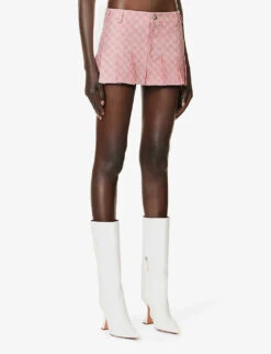 MISBHV Branded-pattern Pleated Cotton-blend Mini Skirt -Reis Clothing Shop R04192578 BUBBLEGUM ALT02