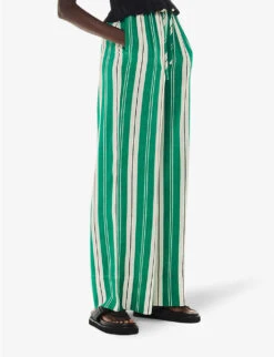 Whistles Bridget Stripe-pattern Maxi-length Woven Trousers 7 Whistles Bridget Stripe-pattern Maxi-length Woven Trousers -Reis Clothing Shop R04193425 MULTICOLOURED ALT02