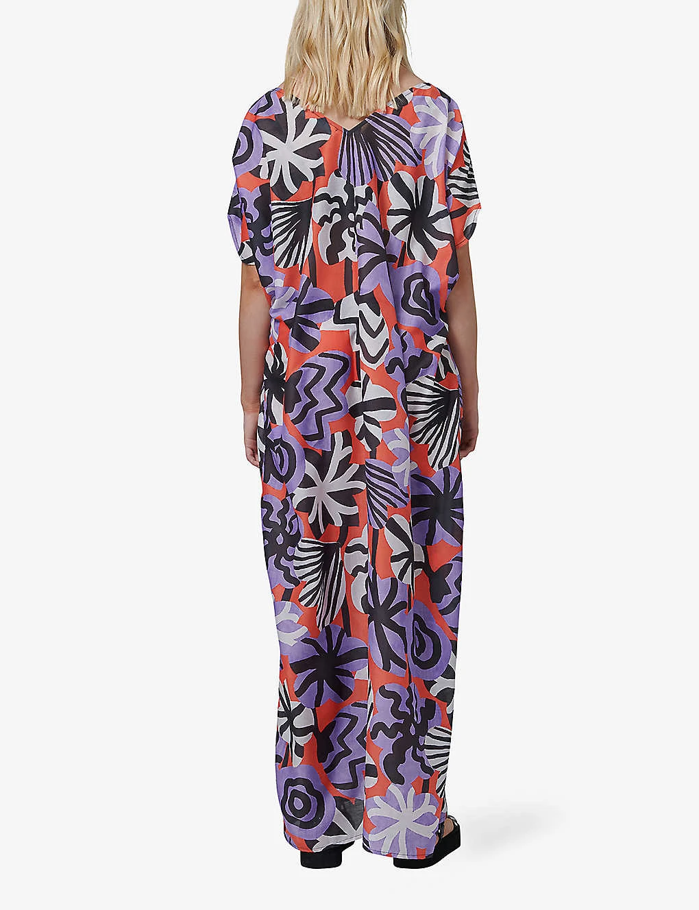 Floral-print Neck-tie Woven Maxi Dress 4 Floral-print Neck-tie Woven Maxi Dress - Image 4