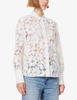 ME AND EM Floral-embroidered Recycled-polyester-blend Blouse -Reis Clothing Shop R04194879 SOFTWHITE ALT02