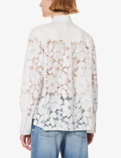 ME AND EM Floral-embroidered Recycled-polyester-blend Blouse -Reis Clothing Shop R04194879 SOFTWHITE ALT03
