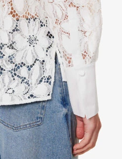 ME AND EM Floral-embroidered Recycled-polyester-blend Blouse -Reis Clothing Shop R04194879 SOFTWHITE ALT05