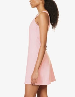 Girlfriend Collective Tommy Square-neck Stretch-recycled-polyester Mini Dress -Reis Clothing Shop R04196136 CANDYPINK ALT02