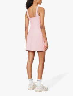 Girlfriend Collective Tommy Square-neck Stretch-recycled-polyester Mini Dress -Reis Clothing Shop R04196136 CANDYPINK ALT03