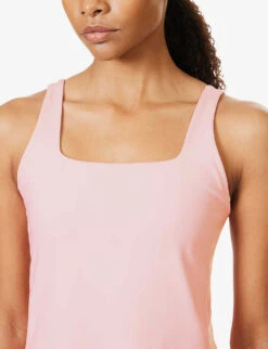 Girlfriend Collective Tommy Square-neck Stretch-recycled-polyester Mini Dress -Reis Clothing Shop R04196136 CANDYPINK ALT04