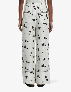 Marni Flared High-rise Heart-print Silk Trousers 8 Marni Flared High-rise Heart-print Silk Trousers -Reis Clothing Shop R04196444 STONEWHITE ALT03