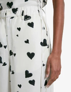 Marni Flared High-rise Heart-print Silk Trousers 9 Marni Flared High-rise Heart-print Silk Trousers -Reis Clothing Shop R04196444 STONEWHITE ALT04