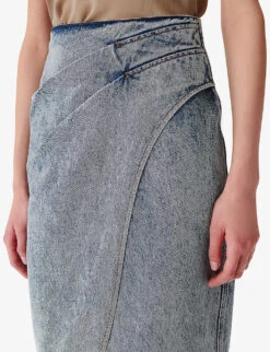 IRO Etana Wrap-front Denim Midi Skirt -Reis Clothing Shop R04196514 BLU34 ALT02