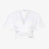 ALAIA Cross-over Brand-typography Cotton T-shirt