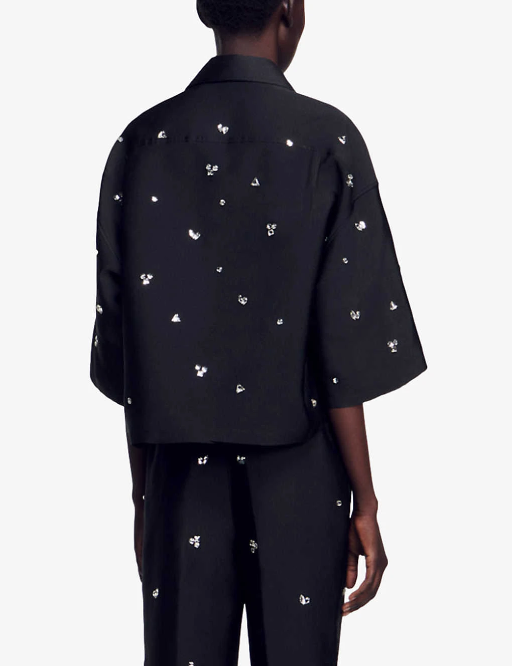Sandro Mentissa Crystal-embellished Woven Shirt 4 Sandro Mentissa Crystal-embellished Woven Shirt - Image 4