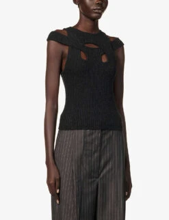 Derry Cut-out Knitted Top -Reis Clothing Shop R04197561 CHARCOAL ALT02