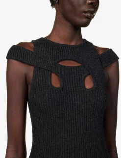 Derry Cut-out Knitted Top -Reis Clothing Shop R04197561 CHARCOAL ALT04