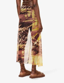 Jaded London Aphrodite Abstract-print Stretch-woven Midi Skirt -Reis Clothing Shop R04197634 PRINT ALT03