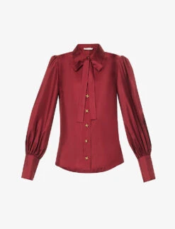 Zimmermann Luminosity Floral-button Silk Shirt