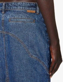 Zimmermann Pleated-panel Denim Midi Skirt -Reis Clothing Shop R04199070 SAPPHIRE ALT04